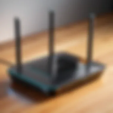 WiFi router positioned for optimal signal strength