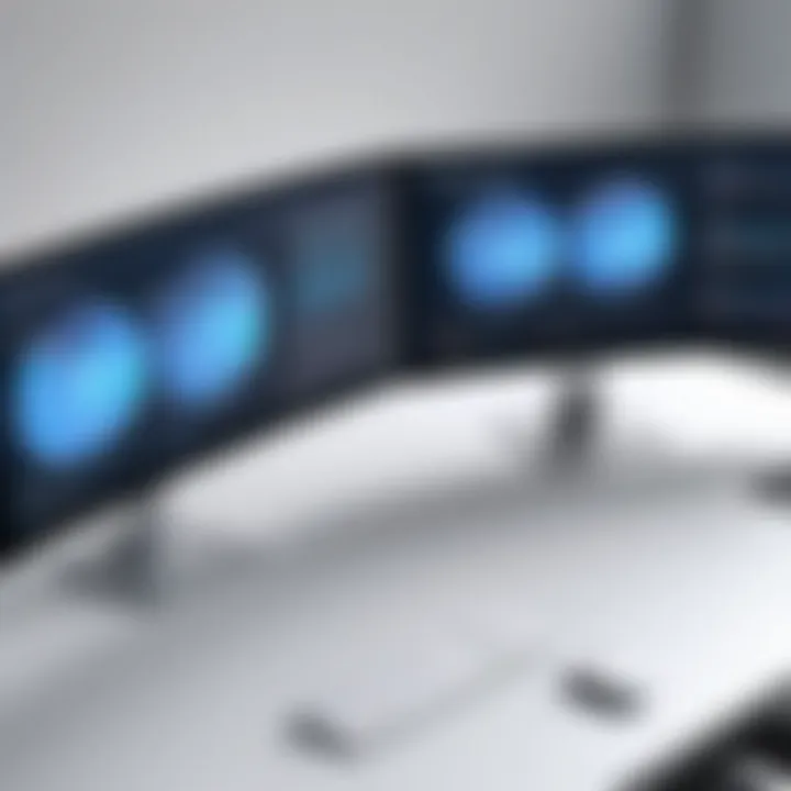 Infographic on productivity metrics using dual monitors