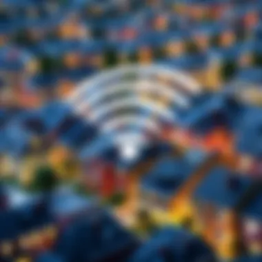 Illustration of WiFi signal dispersion in a residential setting