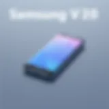 Sleek design of the Samsung V20 phone showcasing its elegant curves
