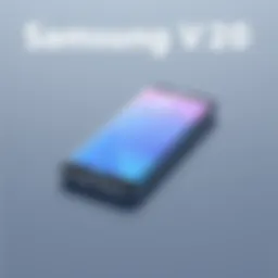 Sleek design of the Samsung V20 phone showcasing its elegant curves