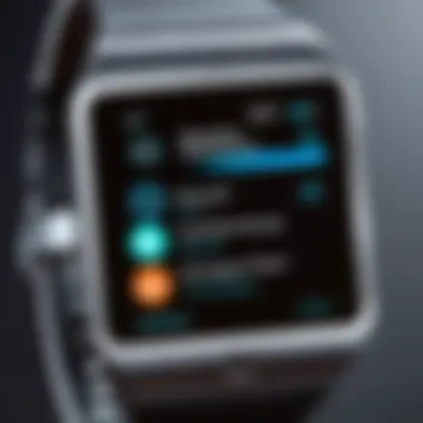 Close-up of Samsung smartwatch displaying notifications