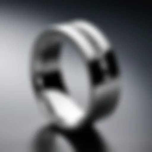 Close-up view of the Silver Oura Ring showcasing its sleek design and finish.