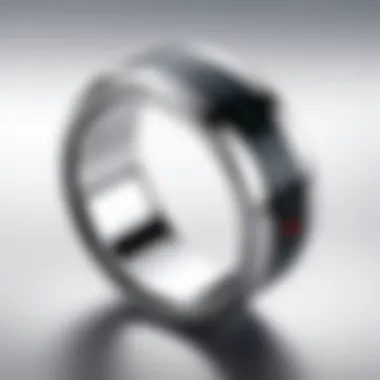 Illustration of the technology features integrated within the Silver Oura Ring.