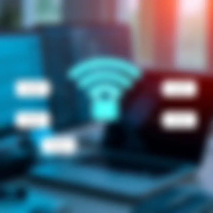 Secure Wi-Fi Connections through SSID Diagram illustrating secure Wi-Fi connections