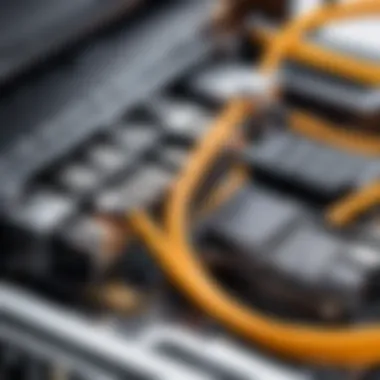 Close-up of a computer's internal components highlighting efficient cable management