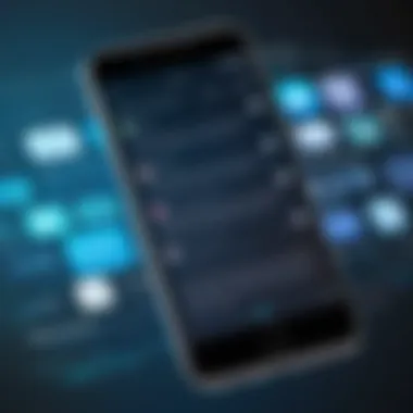 Multilingual Communication through Translation Apps Illustration depicting the concept of text message translation across various languages
