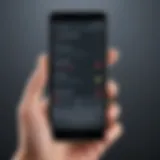 User navigating a voice recorder application on a smartphone