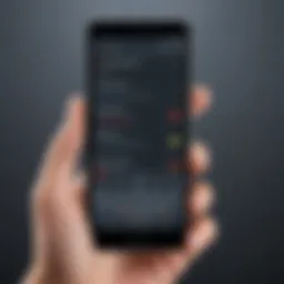 User navigating a voice recorder application on a smartphone