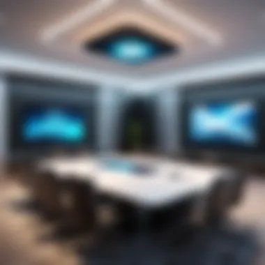 Futuristic Conference Room Technology Futuristic conference room with integrated camera technology