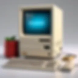 Vintage Macintosh computer showcasing original design