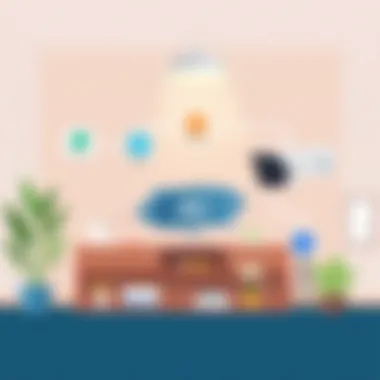 AI Integration in At-Home Cameras An illustration showcasing the integration of artificial intelligence with at-home camera systems