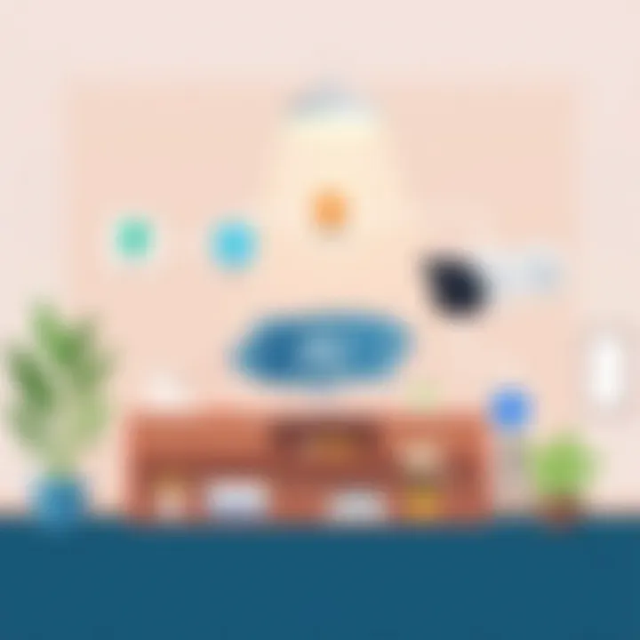 AI Integration in At-Home Cameras An illustration showcasing the integration of artificial intelligence with at-home camera systems