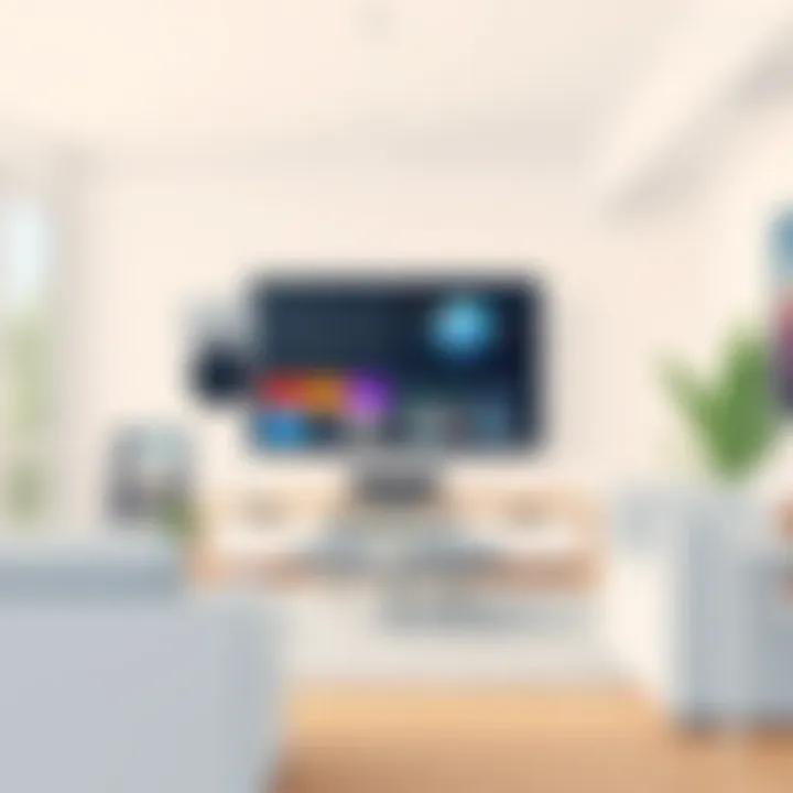 At-Home Camera Setup in Living Room A visually appealing setup of an at-home camera system in a living room environment