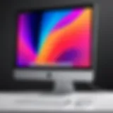 Close-up of Apple iMac showcasing its sleek design and vibrant display