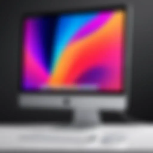 Close-up of Apple iMac showcasing its sleek design and vibrant display