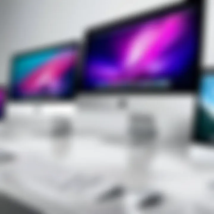 Infographic comparing different Apple iMac models and their specifications