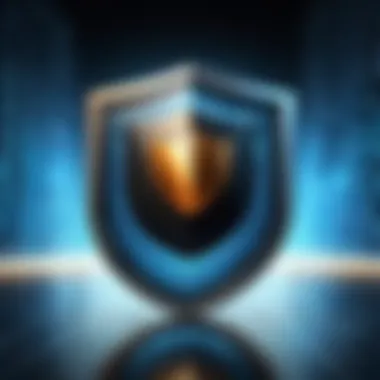 A digital shield symbolizing online protection