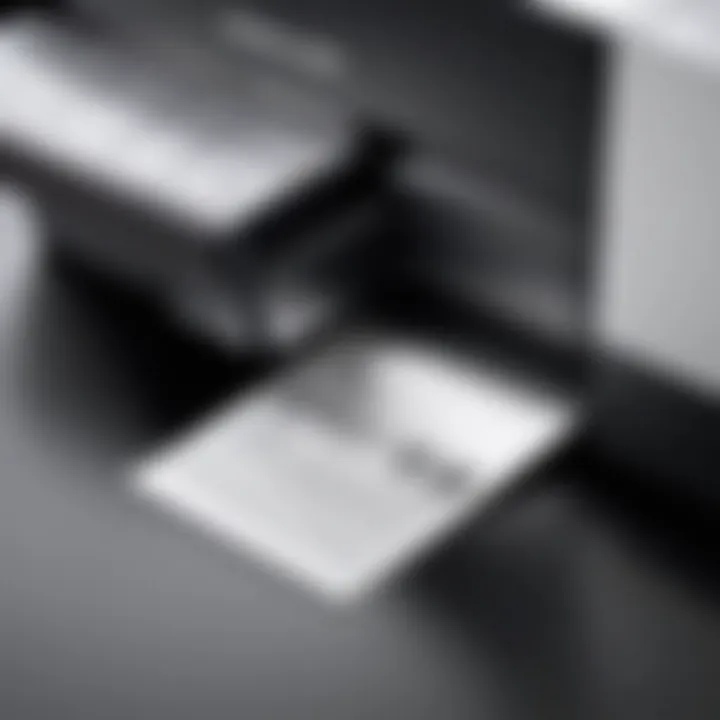 A close-up view of a bargain printer in action, producing high-quality prints