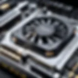 Detailed view of a high-performance graphics card showcasing its architecture.
