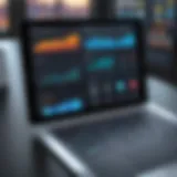 Dashboard of iPad remote management software showcasing device status and controls.