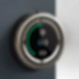 Close-up view of a Kwikset Halo smart lock highlighting the battery compartment