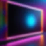 Close-up view of LED panel technology showcasing vibrant colors