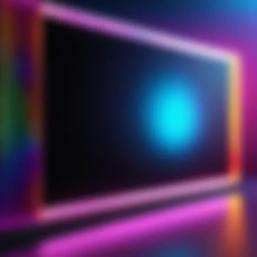 Close-up view of LED panel technology showcasing vibrant colors