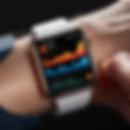 Illustration of Apple Watch displaying sleep data chart