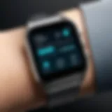 Close-up of a smartwatch displaying GPS navigation