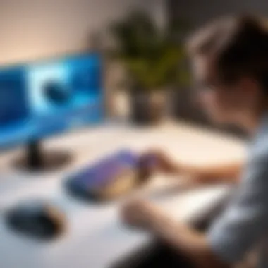 User Experience with Model O Mouse User interacting with Model O mouse in a gaming environment