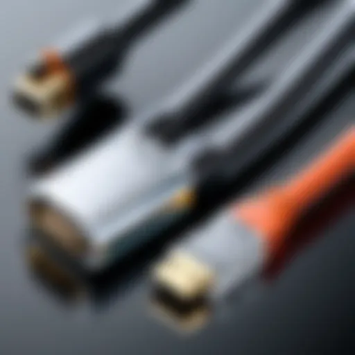 Detailed view of a Type C data transfer cable showcasing its connectors
