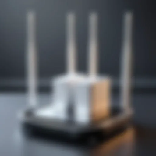 Illustration depicting the concept of Wi-Fi boosters enhancing signal strength