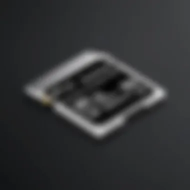 Detailed view of a micro SD card