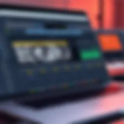 Close-up of MacBook Air showcasing music production software interface