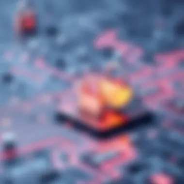 Secure data transmission with VPN technology Illustration of secure data transmission