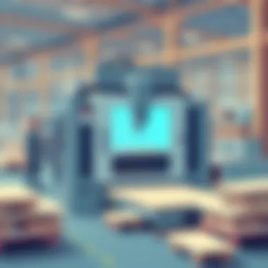 High-precision wood working machinery in a factory setting